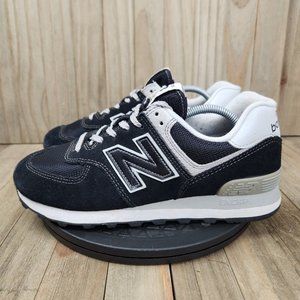 Womens New Balance 574 size 8 B Black Athletic Sneakers Shoes